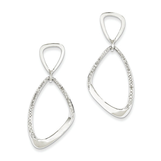 0.3 Carat 14K White Gold Diamond Post Dangle Earrings