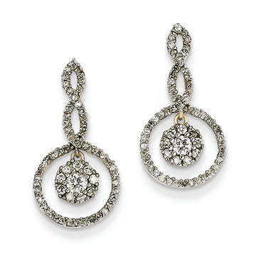 0.6 Carat 14K Gold Diamond Post Dangle Earrings