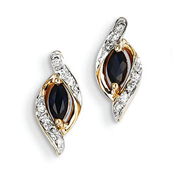 0.5 Carat 14K Gold Diamond & Sapphire Earrings