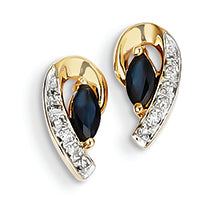 0.5 Carat 14K Gold Diamond & Sapphire Earrings