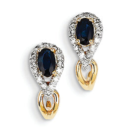 0.8 Carat 14K Gold Diamond & Sapphire Earrings