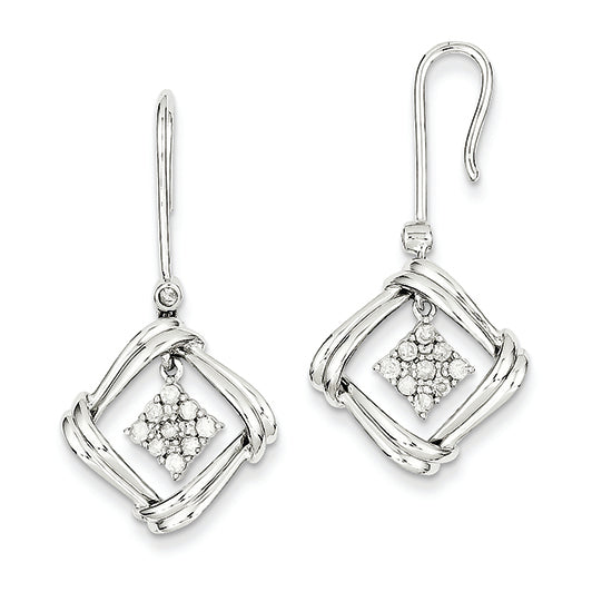 0.3 Carat 14K White Gold Diamond Frenchwire Earrings