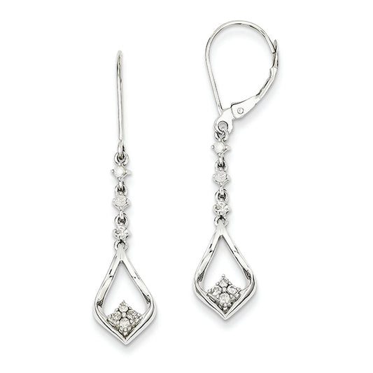 0.2 Carat 14K White Gold Diamond Leverback Earrings