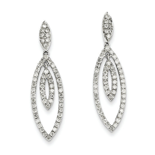 1 Carat 14K White Gold Diamond Post Earrings