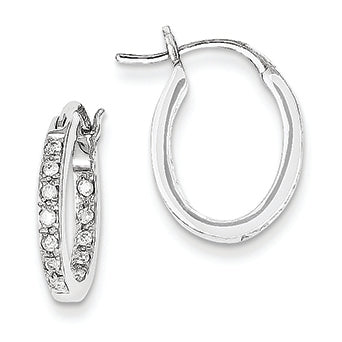 0.3 Carat 14K White Gold Quality Completed Diamond In/Out Hoop Earrings