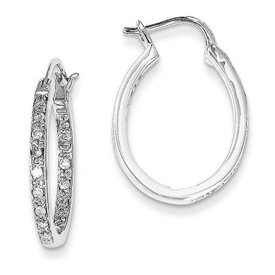 0.3 Carat 14K White Gold Quality Completed Diamond In/Out Hoop Earrings