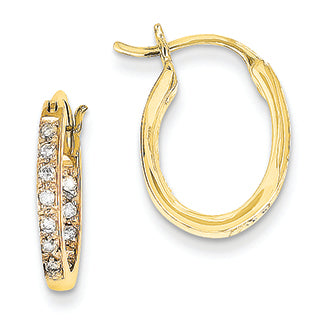0.2 Carat 14K Gold Quality Completed Diamond In/Out Hoop Earrings