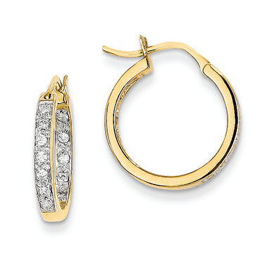 0.3 Carat 14K Gold Diamond In/Out Hoop Earrings