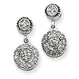 0.3 Carat 14K White Gold Diamond Vintage Earrings