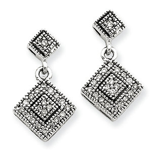 0.3 Carat 14K White Gold Quality Completed Diamond Vintage Earrings