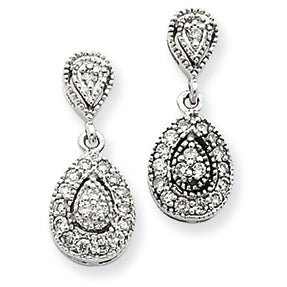 0.3 Carat 14K White Gold Quality Completed Diamond Vintage Earrings
