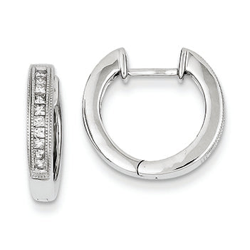 0.3 Carat 14K White Gold Diamond Hoop Earrings