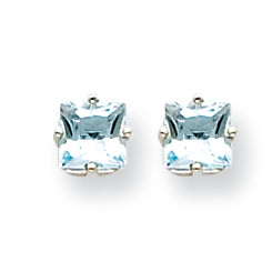 1.3 Carat 14K White Gold Aquamarine Earrings