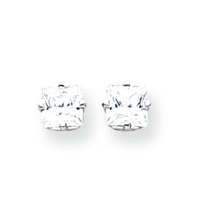 14K White Gold 5mm Cubic Zirconia Earrings