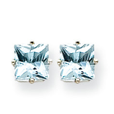 1.9 Carat 14K White Gold Aquamarine Earrings