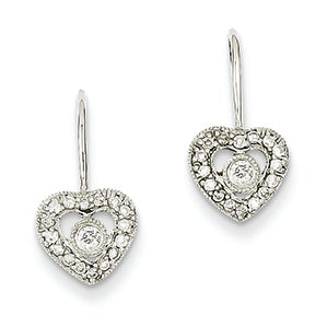 0.2 Carat 14K White Gold Diamond Heart Earrings
