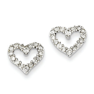 0.5 Carat 14K White Gold Diamond Heart Earrings