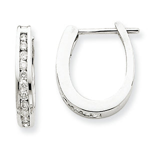 0.3 Carat 14K White Gold Diamond Hoop Earrings