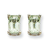 1.3 Carat 14K Goldw 6x4mm Emerald Green Amethyst Earring