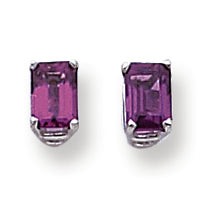 1.6 Carat 14K Gold Rhodalite Garnet Diamond emerald stud earring