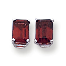 2.7 Carat 14K White Gold 7x5mm Emerald Cut Garnet earring