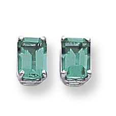 2.1 Carat 14K White Gold 7x5mm Emerald Cut Mount St. Helens earring