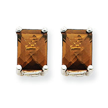 1.9 Carat 14K Goldw 7x5mm Emerald Smokey Quartz Earring