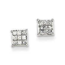 0.3 Carat 14K White Gold Diamond Earrings