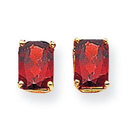 4.4 Carat 14K Gold 8x6mm Garnet Earrings