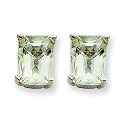 3 Carat 14K Goldw 8x6mm Emerald Green Amethyst Earring