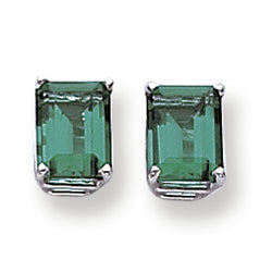 3.2 Carat 14K Gold Mount St. Helens Diamond emerald stud earring