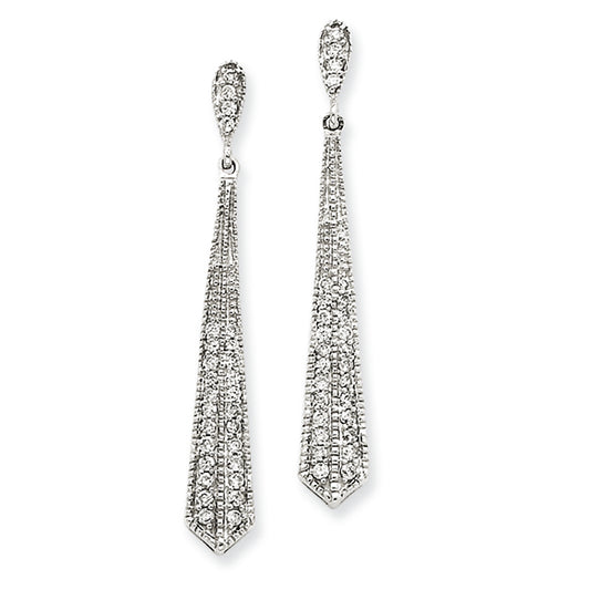 0.5 Carat 14K White Gold Diamond Dangle Earrings