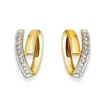 14K Gold Rhodium Diamond Earrings