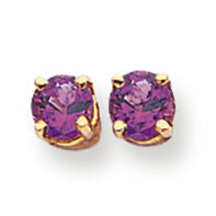 0.5 Carat 14K Gold 4mm Amethyst earring