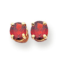 0.7 Carat 14K Gold 4mm Garnet earring
