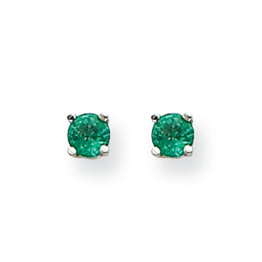 0.6 Carat 14K White Gold Emerald Earrings