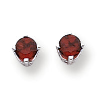 0.7 Carat 14K White Gold 4mm Garnet earring
