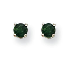 0.7 Carat 14K White Gold Green Tourmaline Earrings