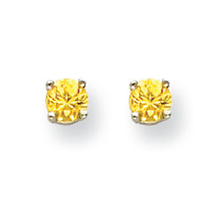 0.8 Carat 14K White Gold Yellow Sapphire Earrings