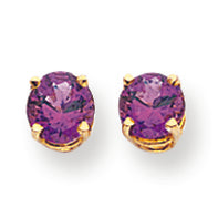 0.9 Carat 14K Gold 5mm Amethyst earring