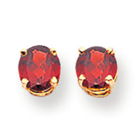 1.2 Carat 14K Gold 5mm Garnet earring