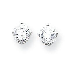 14K White Gold 5mm Cubic Zirconia Earrings