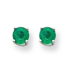 1 Carat 14K White Gold Emerald Earrings