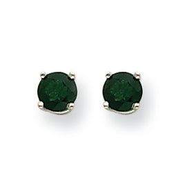 1 Carat 14K White Gold Green Tourmaline Earrings