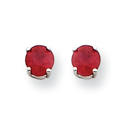 1.5 Carat 14K White Gold Ruby Earrings