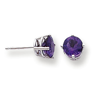 1.6 Carat 14K White Gold 6mm Amethyst earring