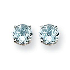 1.6 Carat 14K White Gold Aquamarine Earrings