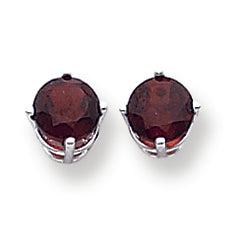 2.3 Carat 14K White Gold 6mm Garnet earring