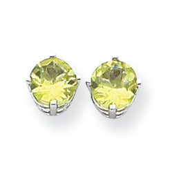 1.9 Carat 14K White Gold 6mm Peridot earring