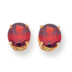 2.3 Carat 14K Gold 7mm Garnet earring